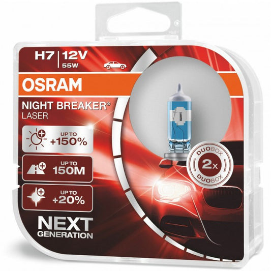 Комплект галогенних ламп Osram Night Breaker Laser Next Generation 64210 NL +150% (H7)